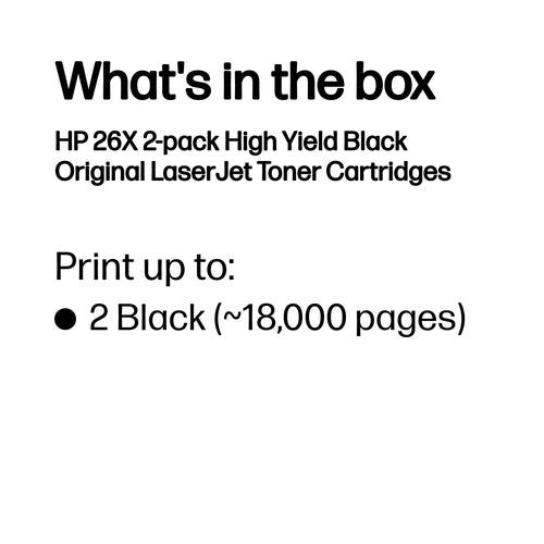 2PK 26X BLACK TONER CARTRIDGE FOR LASERJET