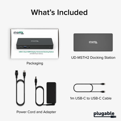 PLUGABLE USBC DUAL HDMI PD DOCK USB-C DUAL HDMI DOCKING STATION 65W