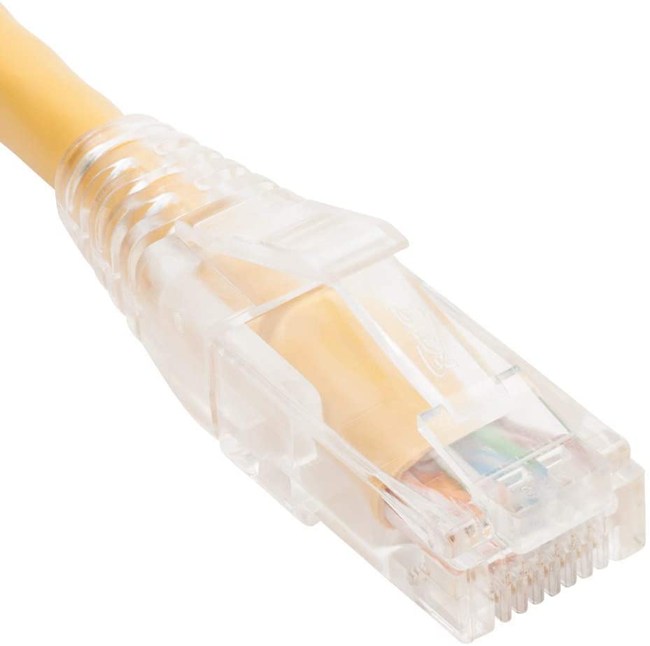 PATCH CORD CAT6 CLEAR BOOT 7' YELLOW
