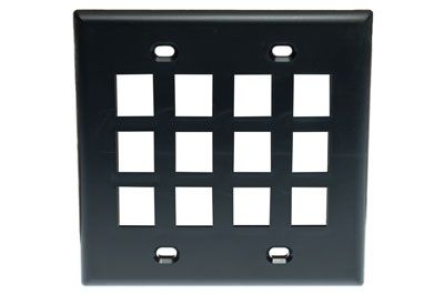 IC107F12BK 12 PORT FACEPLATE BLACK