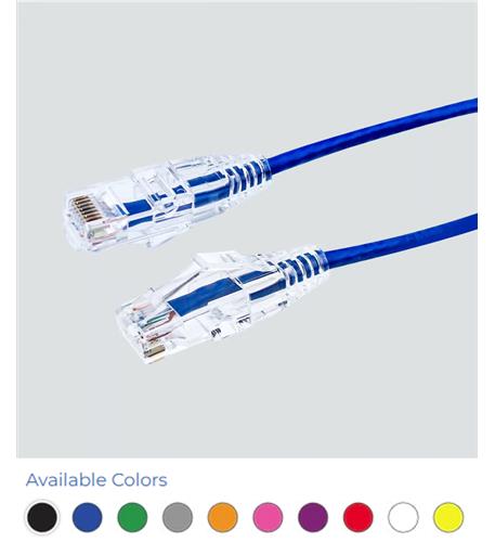 PATCH CORD CAT6 SLIM CORD 1' BLACK