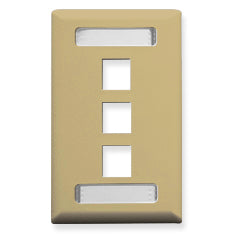 FACEPLATE- ID- 1-GANG- 3-PORT- IVORY