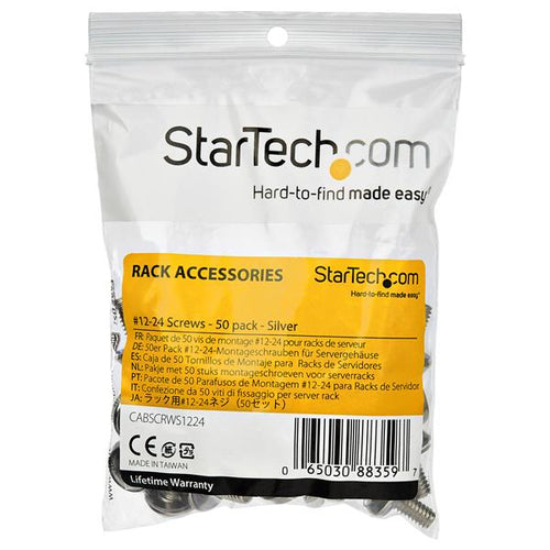 12-24 SERVER RACK SCREWS NICKEL 50 PACK SERVER RACK MOUNTING SCREWS
