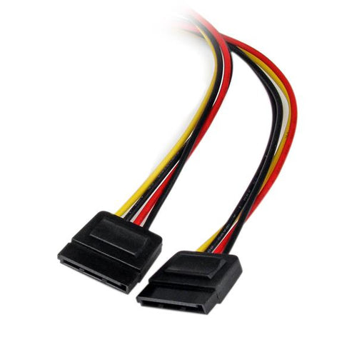 12IN LP4 TO SATA POWER Y CABLE ADAPTER MOLEX MALE TO 2 SATA FEMALE