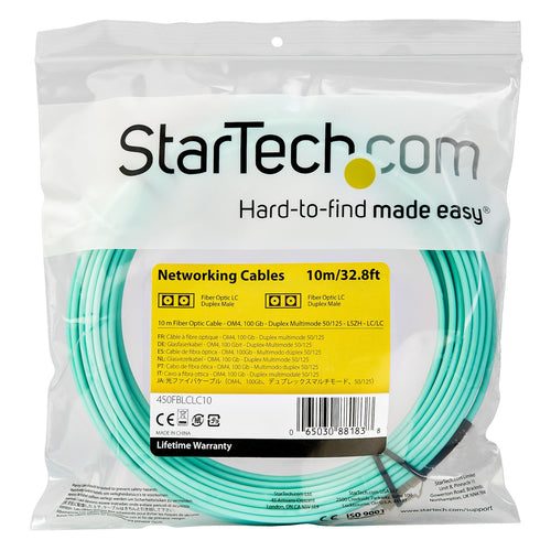 10M MULTIMODE FIBER OPTIC CABLE OM3 LC/LC 50/125 LSZH FIBER CABLE