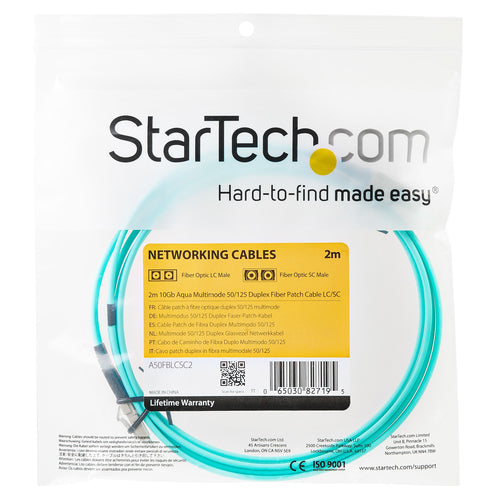 2M MULTIMODE FIBER OPTIC CABLE OM3 LC/LC 50/125 LSZH FIBER CABLE