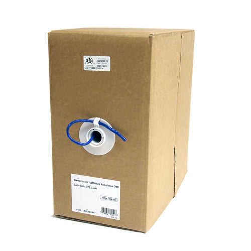 1000FT BLUE CAT5E CABLE BULK SOLID ETHERNET CABLE SPOOL RJ45