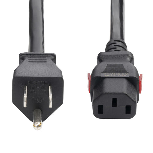 12FT HEAVY DUTY POWER CORD NEMA 5-15P TO LOCKING C13 15A 125V