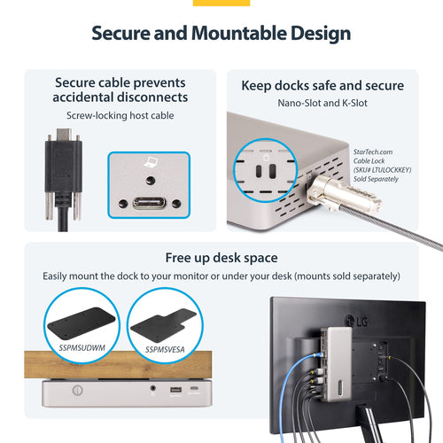 TRIPLE-MONITOR USB4 DOCK - USB-C DOCK 4K 60HZ 100W CHARGING