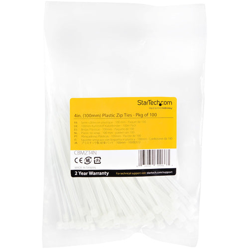 100PK PLASTIC CABLE TIES NYLON SELF LOCKING WIRE ZIP TIES - 4 INCH (CBMZT4N)