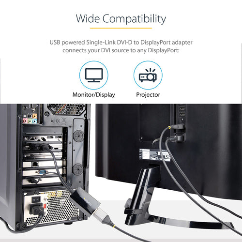 DVI TO DISPLAYPORT ADAPTER DVI-D DP VIDEO CONVERTER USB POWER