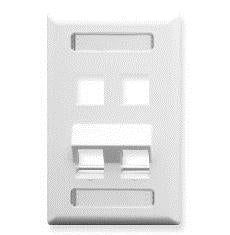 FACEPLATE- ID- ANGLED- 1-GANG- 4-PORT WH