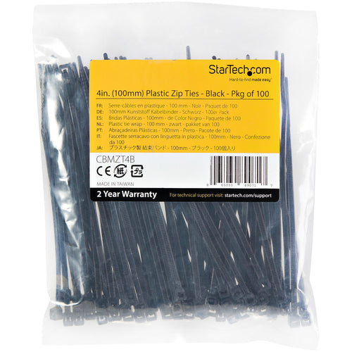 100PK PLASTIC CABLE TIES NYLON SELF LOCKING WIRE ZIP TIES - 4 INCH