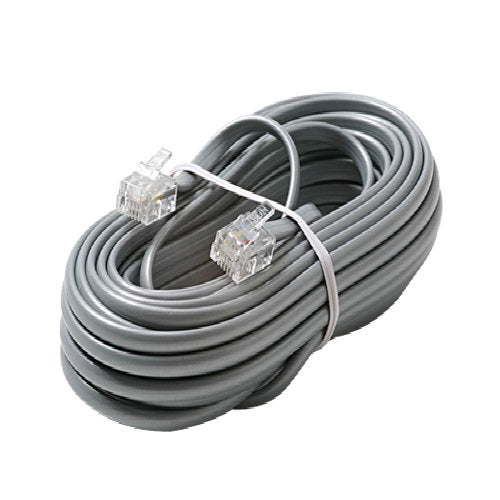 GCLB466050 50' FLAT LINE CORD 6P4C SILVE