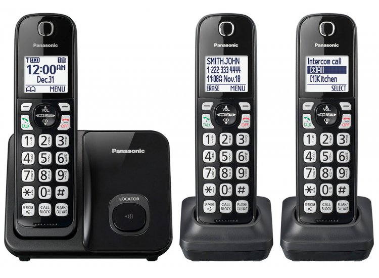 3 HS Cordless Telephone- Black