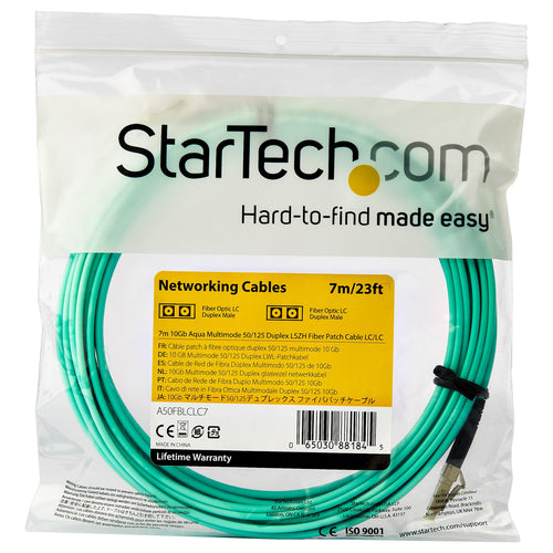 7M MULTIMODE FIBER OPTIC CABLE OM3 LC/LC 50/125 LSZH FIBER CABLE