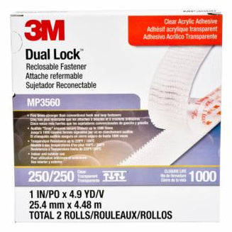 5YDS DUAL LOCK FASTENER CLEAR 2 ROLLS PER PACK