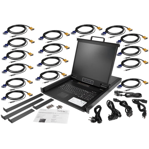 16 PORT RACKMOUNT KVM CONSOLE INTEGRATED LCD MONITOR KVM SWITCH