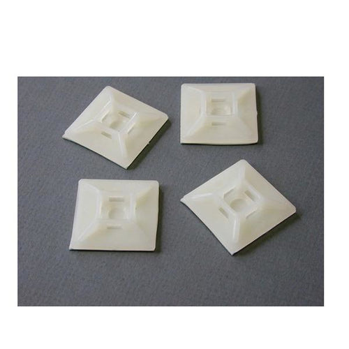 100PK SELF-ADHESIVE NYLON CABLE TIE MOUNTS - MOUNTING ANCHORS