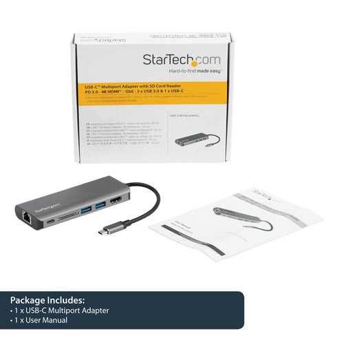 USB C MULTIPORT ADAPTER - HDMI 4K - 2XA 1XC - MINI TRAVEL DOCK