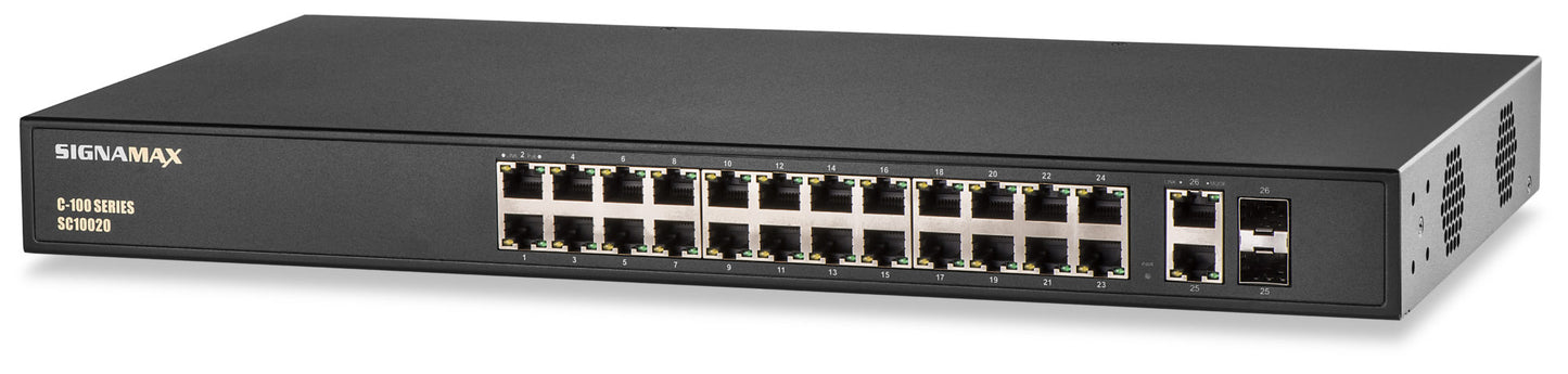 C-100 24 Port Fast Ethernet PoE+ Switch