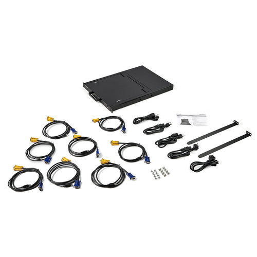 8 PORT RACKMOUNT KVM CONSOLE INTEGRATED LCD MONITOR KVM SWITCH