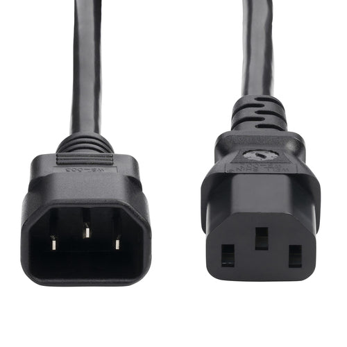2FT POWER EXTENSION CORD IEC 60320 C14 TO C13 10A 250V
