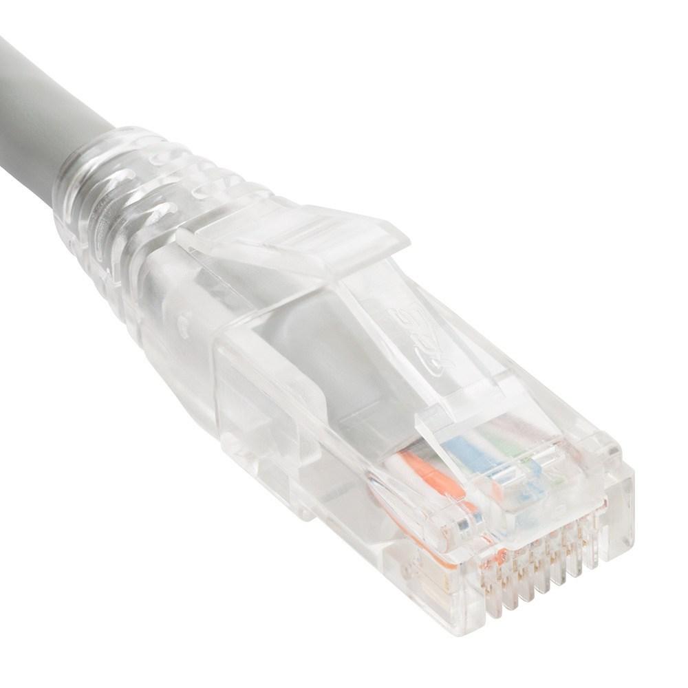 PATCH CORD CAT6 CLEAR BOOT 10' GRAY