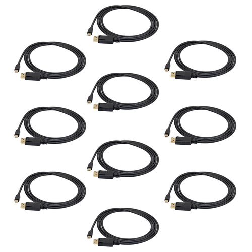10 PACK 6FT MINI DISPLAYPORT TO DISPLAYPORT 1.2 CABLE - 4K X 2K