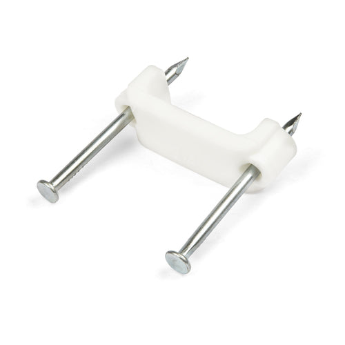 100PK CABLE CLIPS WITH NAILS CORD MOUNTING FASTENERS FOR WALL L