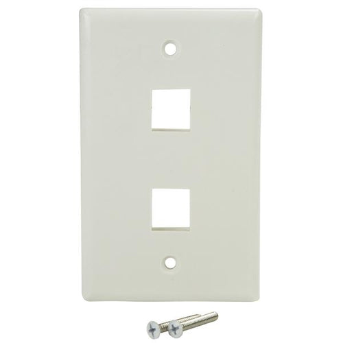 DUAL RJ45 WALL PLATE FACEPLATE ETHERNET UNIVERSAL WALL PLATE