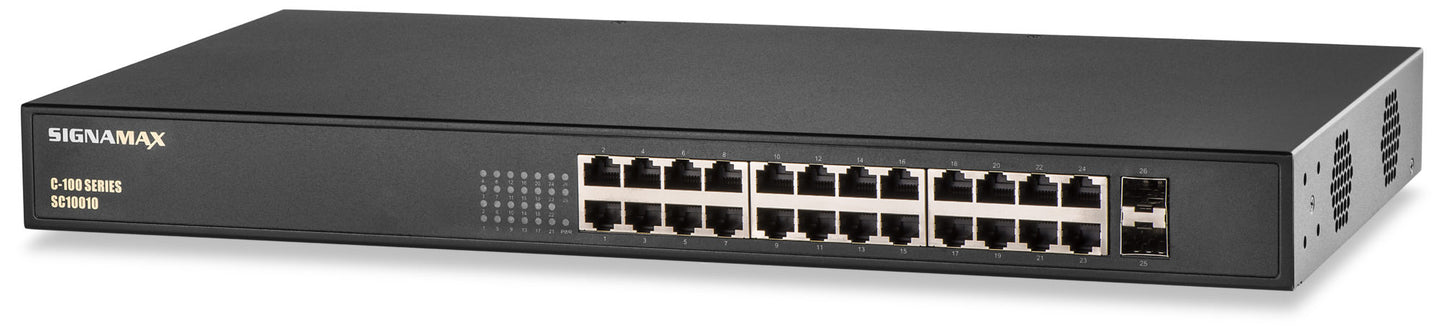 C-100 24 Port Gigabit PoE+ Switch 2SFP