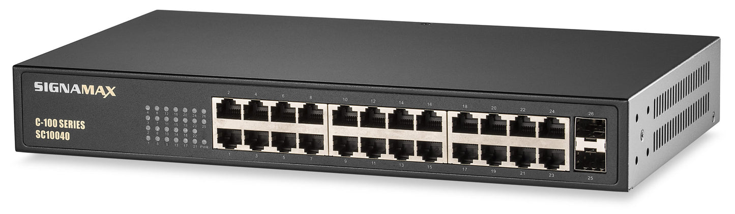 C-100 24 Port Gigabit Switch with 2 SFPP