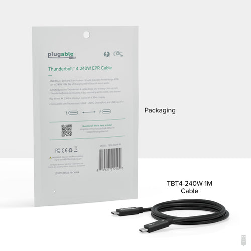 3.3FT PLUGABLE TBT4 240W EPR CABLE THUNDERBOLT 4 240W EPR CABLE