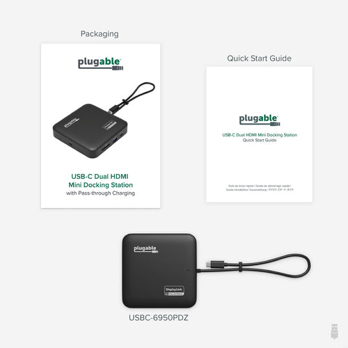 PLUGABLE USB-C DUAL HDMI DOCK 7 PORT USB-C HUB DUAL HDMI DOCK