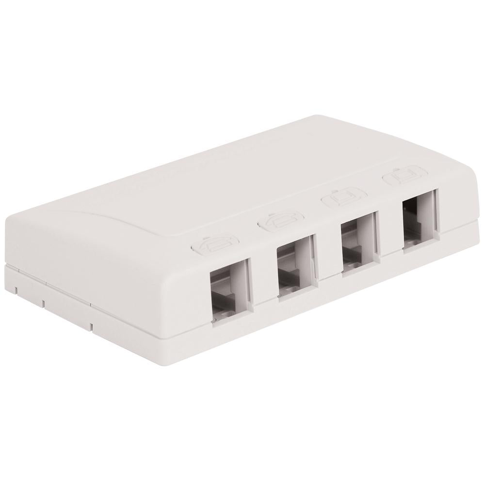 SURFACE MOUNT BOX- ELITE- 4-PORT- WHITE
