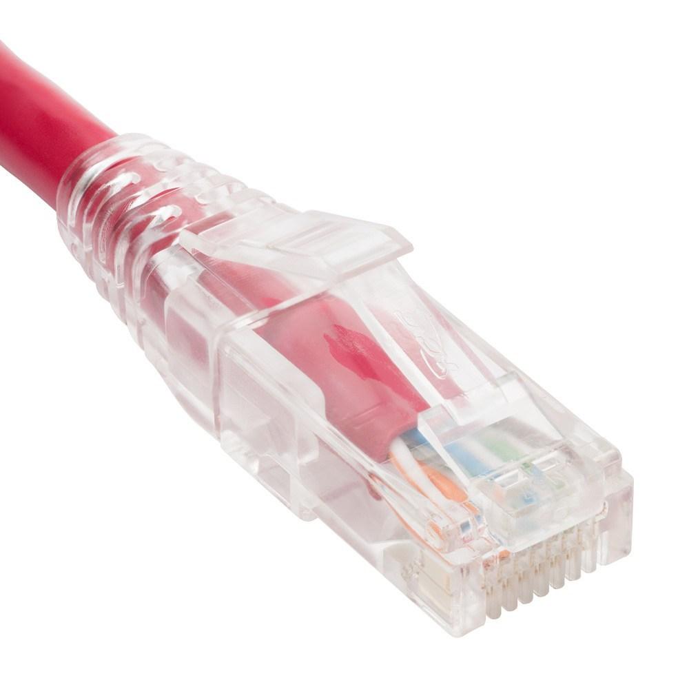 PATCH CORD- CAT6- CLEAR BOOT- 10' RED