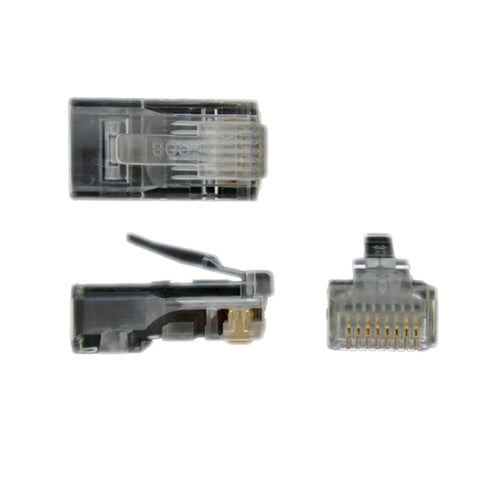 CAT5E MODULAR ETHERNET PLUGS RJ45 SOLID WIRE 50 PACK