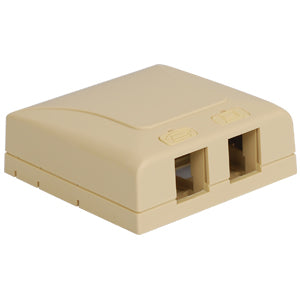 SURFACE MOUNT BOX- ELITE- 2-PORT- IVORY