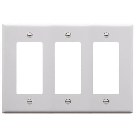 FACEPLATE- DECOREX- 3-GANG- WHITE