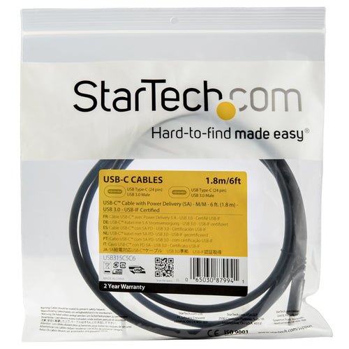 6FT USB C TO USB C CABLE M/M USB-C TO USB-C CHARGING CORD USB3.0