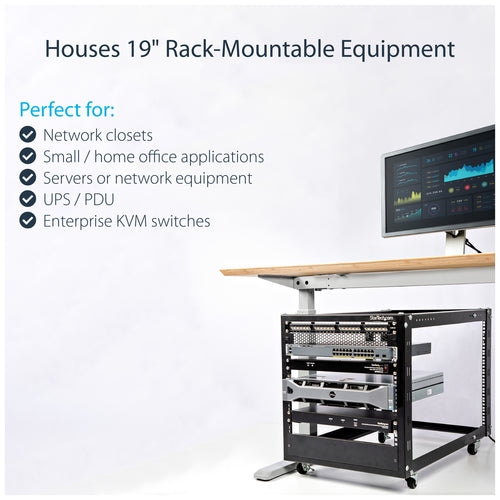 12U OPEN FRAME SERVER RACK 4 POST NETWORK AV EQUIPMENT RACK