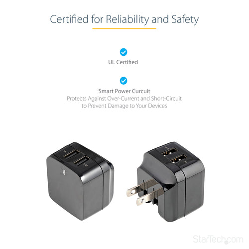 2 PORT USB TRAVEL WALL CHARGER UNIVERSAL TRAVEL DUAL USB ADAPTER