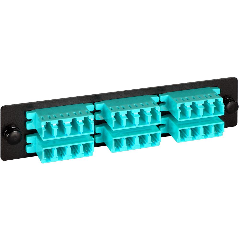 ADAPTER PANEL- 6-QUAD LC- 24F- AQUA- 10G