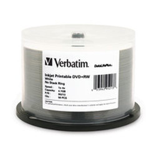 50PK DVD+RW 4X 4.7GB WHITE DATALIFEPLUS INKJET HUB PRINTABLE
