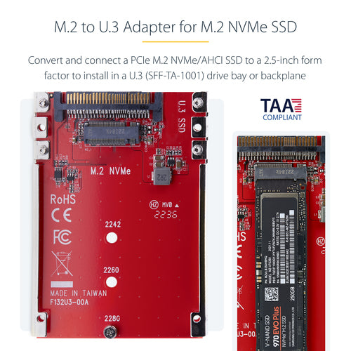 M.2 TO U.3 ADAPTER/CONVERTER - M2 NVME SSD TO 2.5INCH U.3