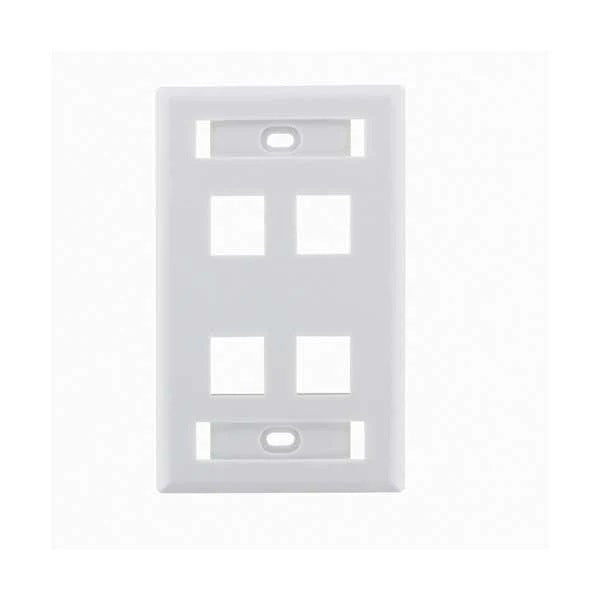 FACEPLATE ID WINDOW 4 PORT WHITE 25PK
