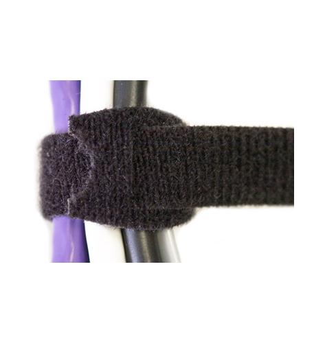 VELCRO CABLE TIE, 8", BLACK, 100PK