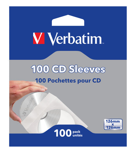 100PK CD/DVD PAPER SLEEVES WITH CLEAR WINDOW (49976)