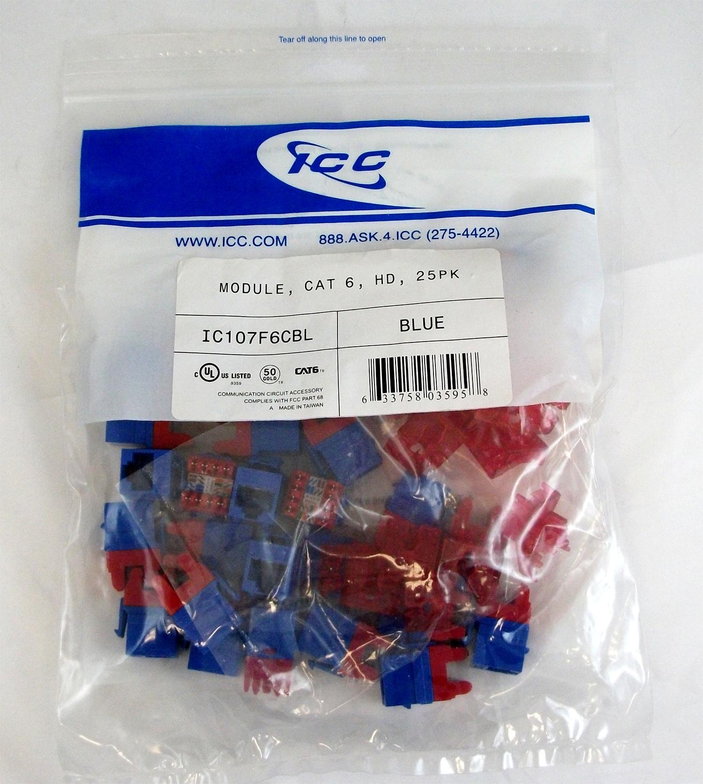 MODULE- CAT 6- HD- 25PK- BLUE